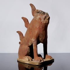 Chinese Terracotta Mingqi Guardian Spirit Tomb Figure Han Dynasty Attributed
