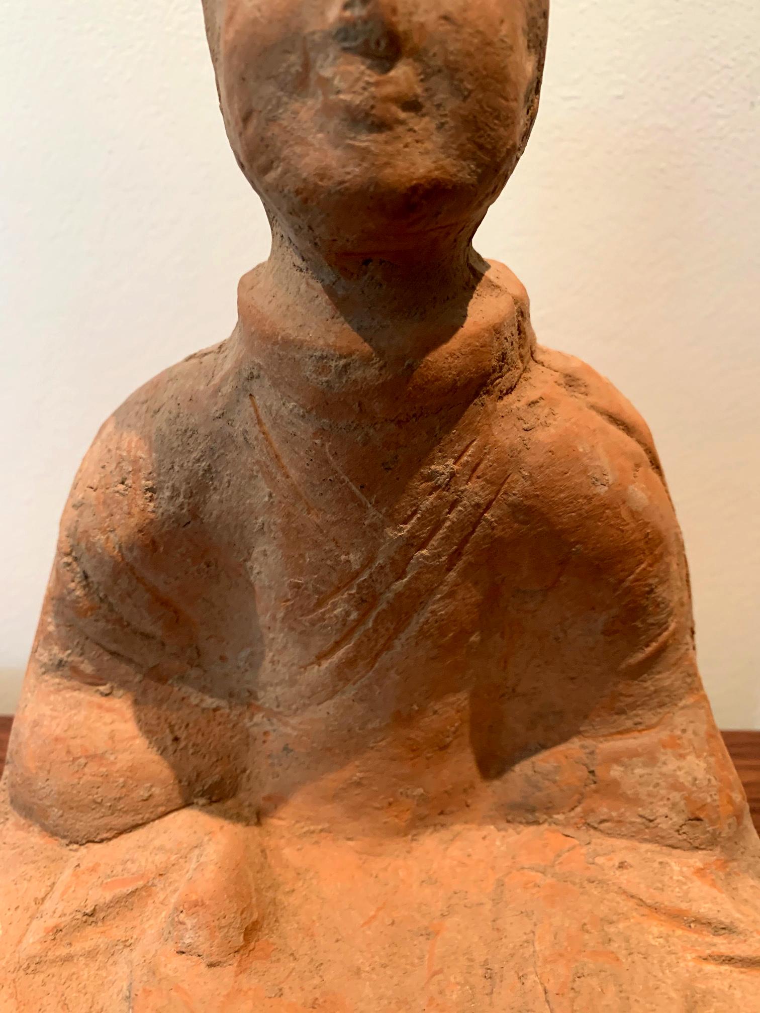 Chinese Terracotta Tomb Figure East Han Dynasty For Sale 3