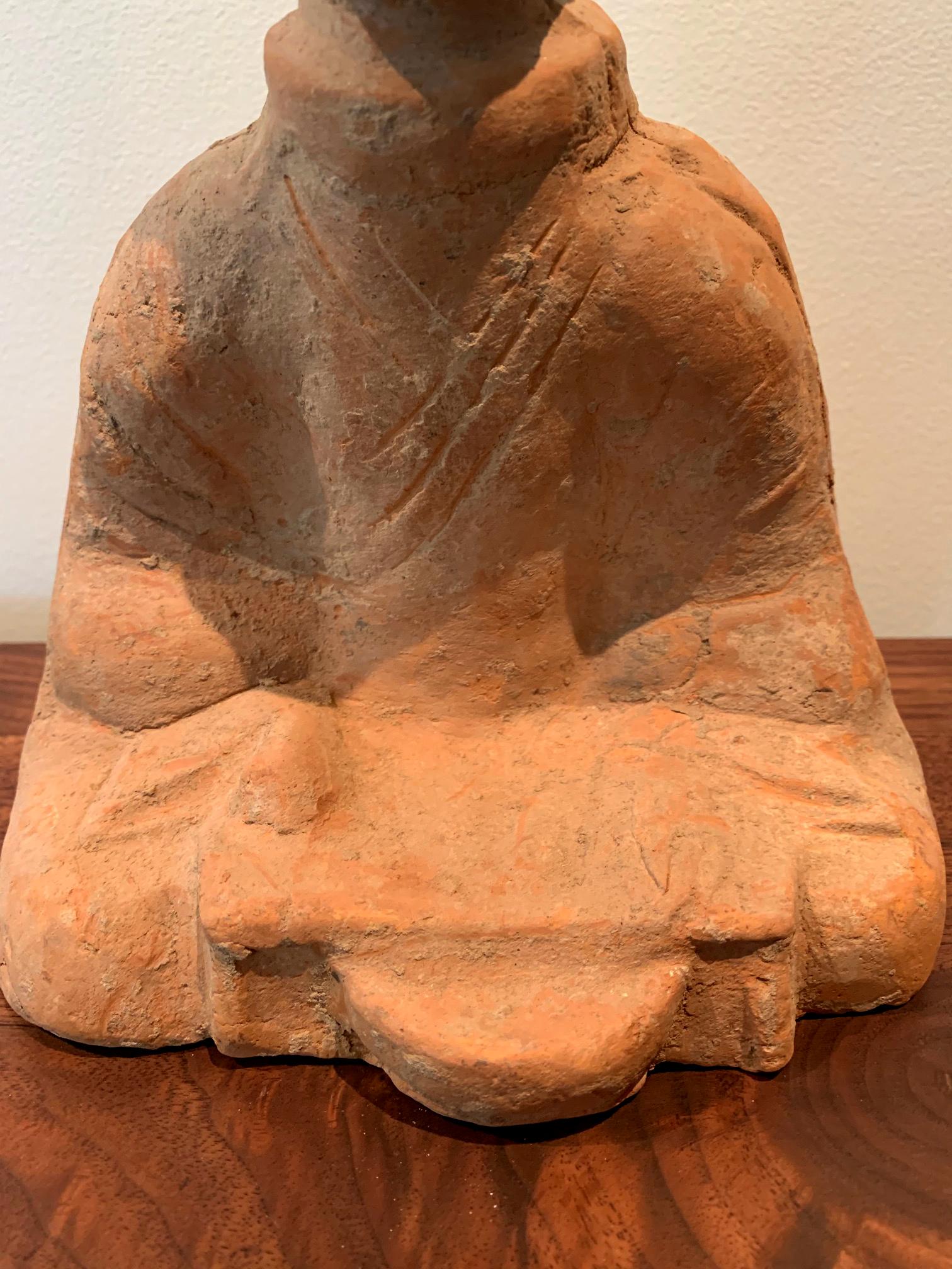 Chinese Terracotta Tomb Figure East Han Dynasty For Sale 5