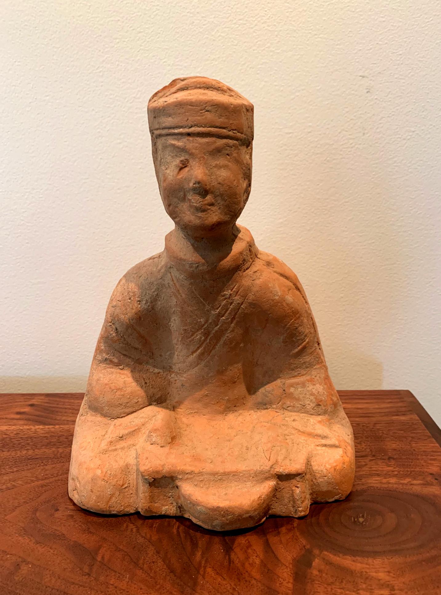 Chinese Terracotta Tomb Figure East Han Dynasty For Sale 6