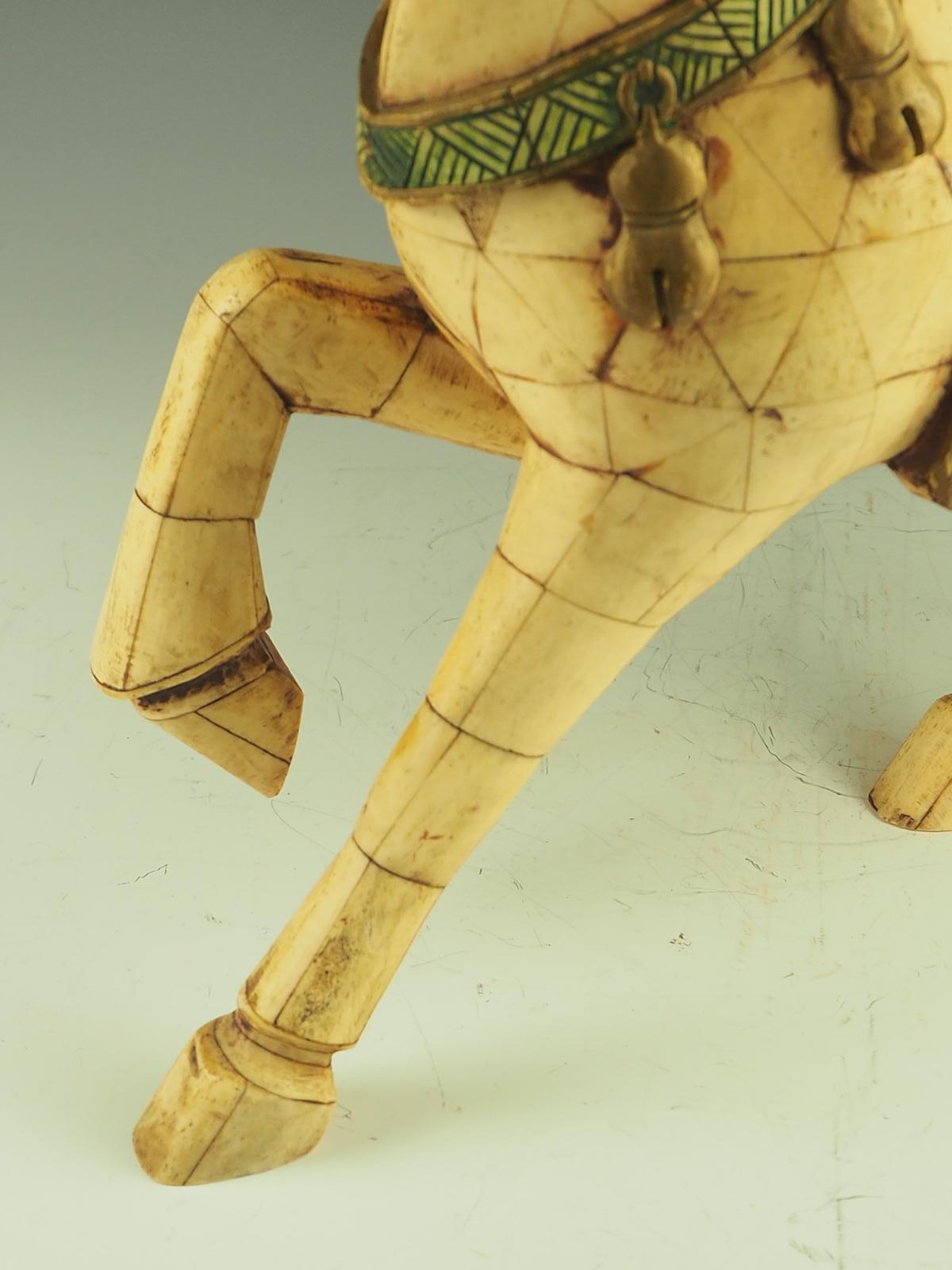 Chinese Tessellated Bone Horse Sculpture For Sale 11