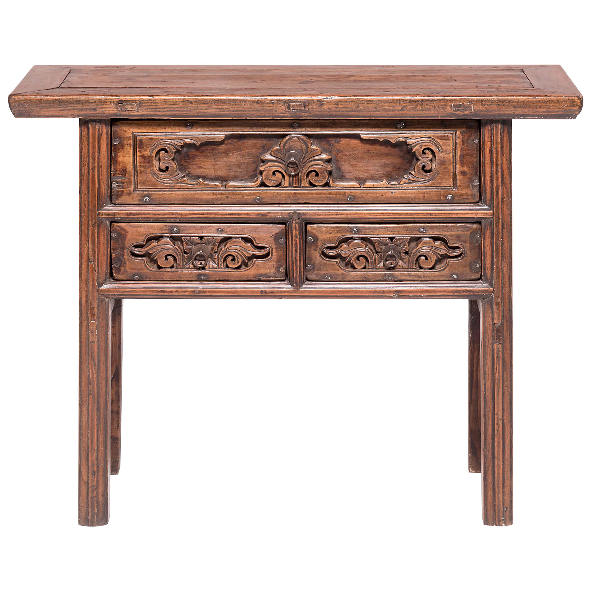 Chinese Three-Drawer Console Table, c. 1850