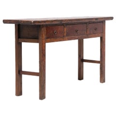 Antique Chinese Three Drawer Hutong Table, c. 1900