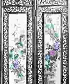 Chinese three-panel folding screen