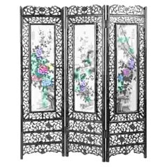 Chinese three-panel folding screen