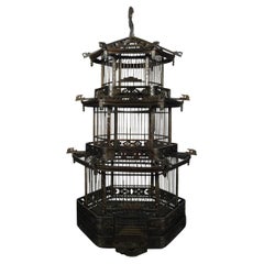 Chinese Three-Tiered Pagoda Birdcage, circa 1900