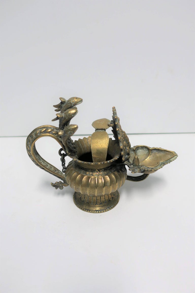 Nepalese Sukunda Ceremonial Bronze Oil Lamp For Sale at 1stDibs