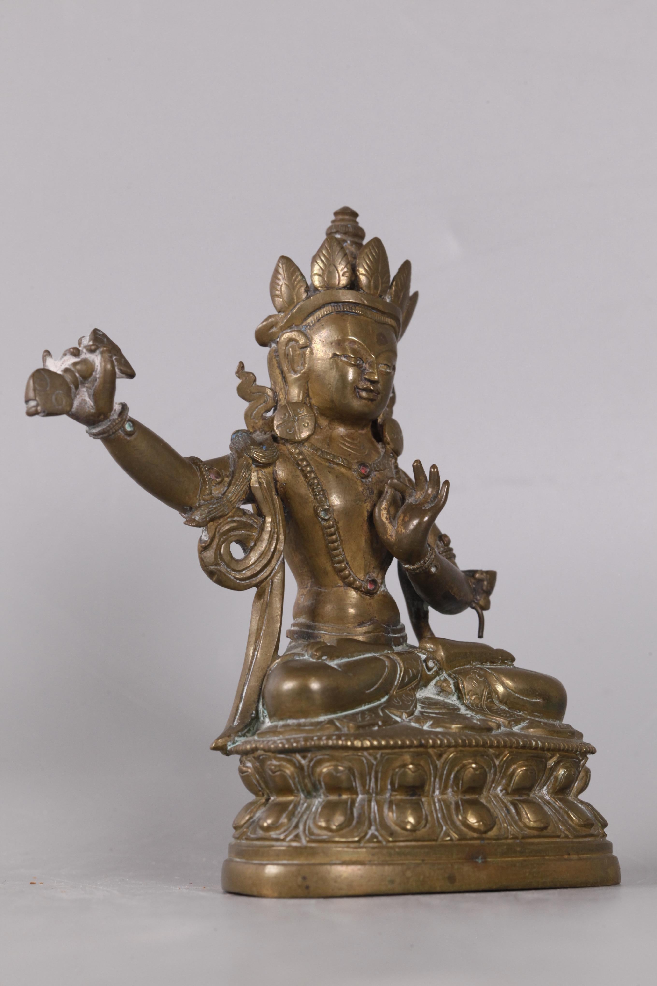 Bronze Chinese Tibetan bronze Buddha, 18th c. For Sale