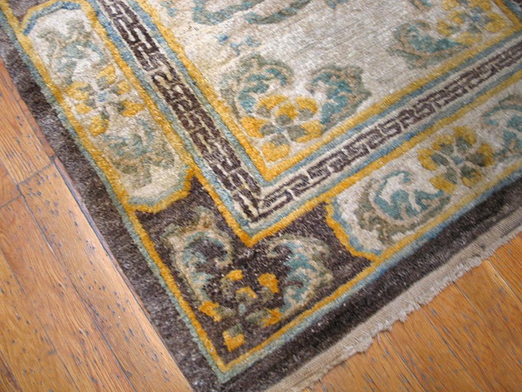 Hand-Knotted Antique Chinese Tibetan Rug 3'0