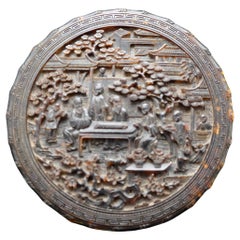 Boîte Canton finement sculptée en écaille de tortue chinoise, 1840