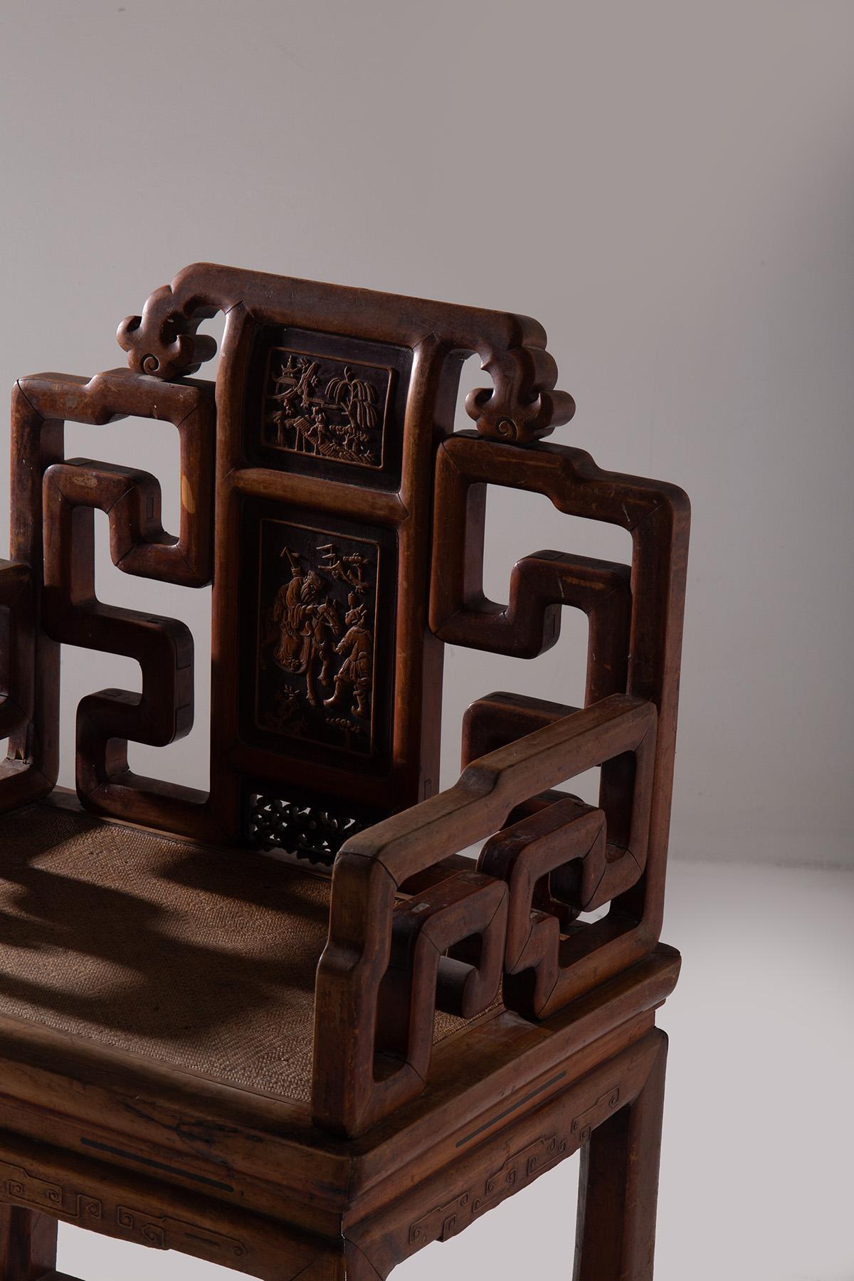 Chinese traditional Qing style armchair in vendita 1