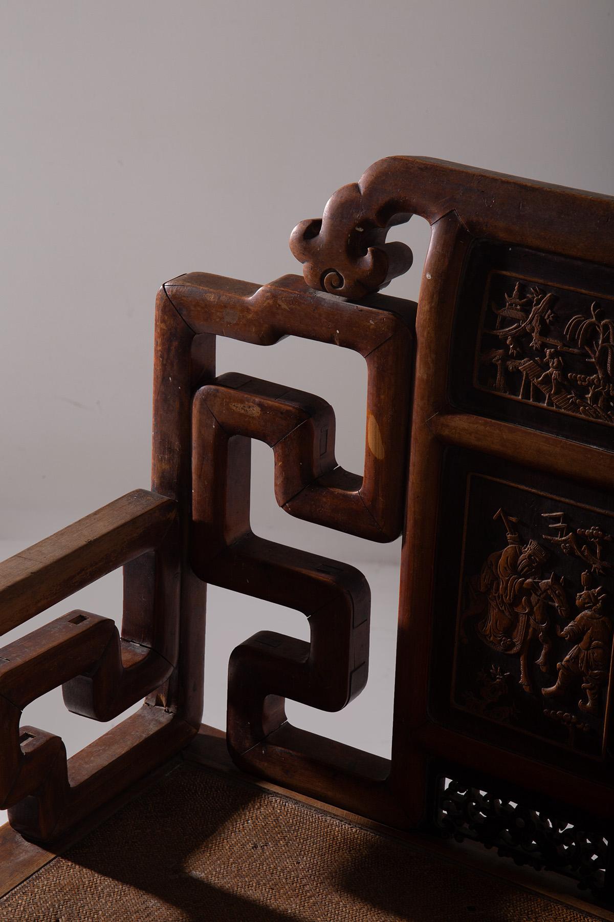 Chinese traditional Qing style armchair in vendita 3