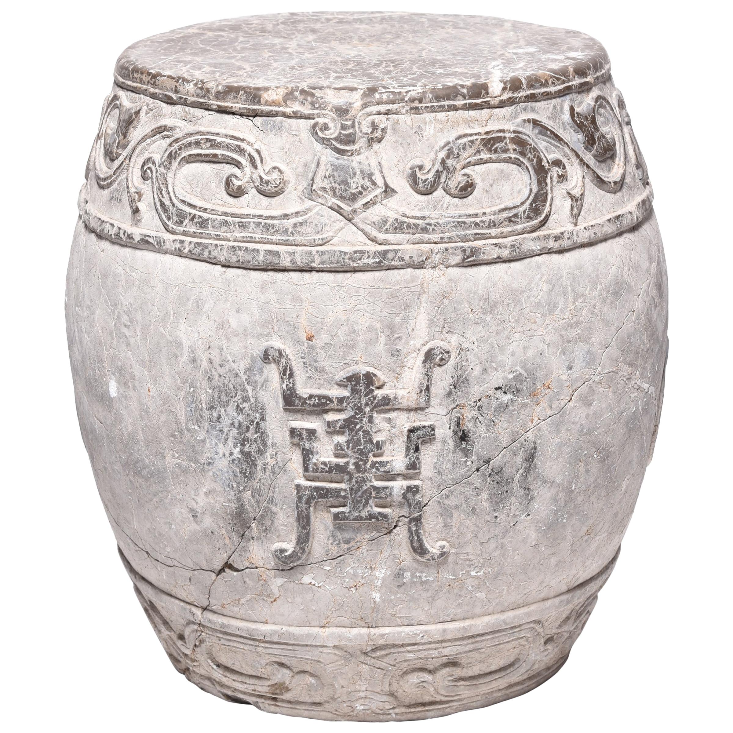 Chinese Trailing Vine Stone Drum