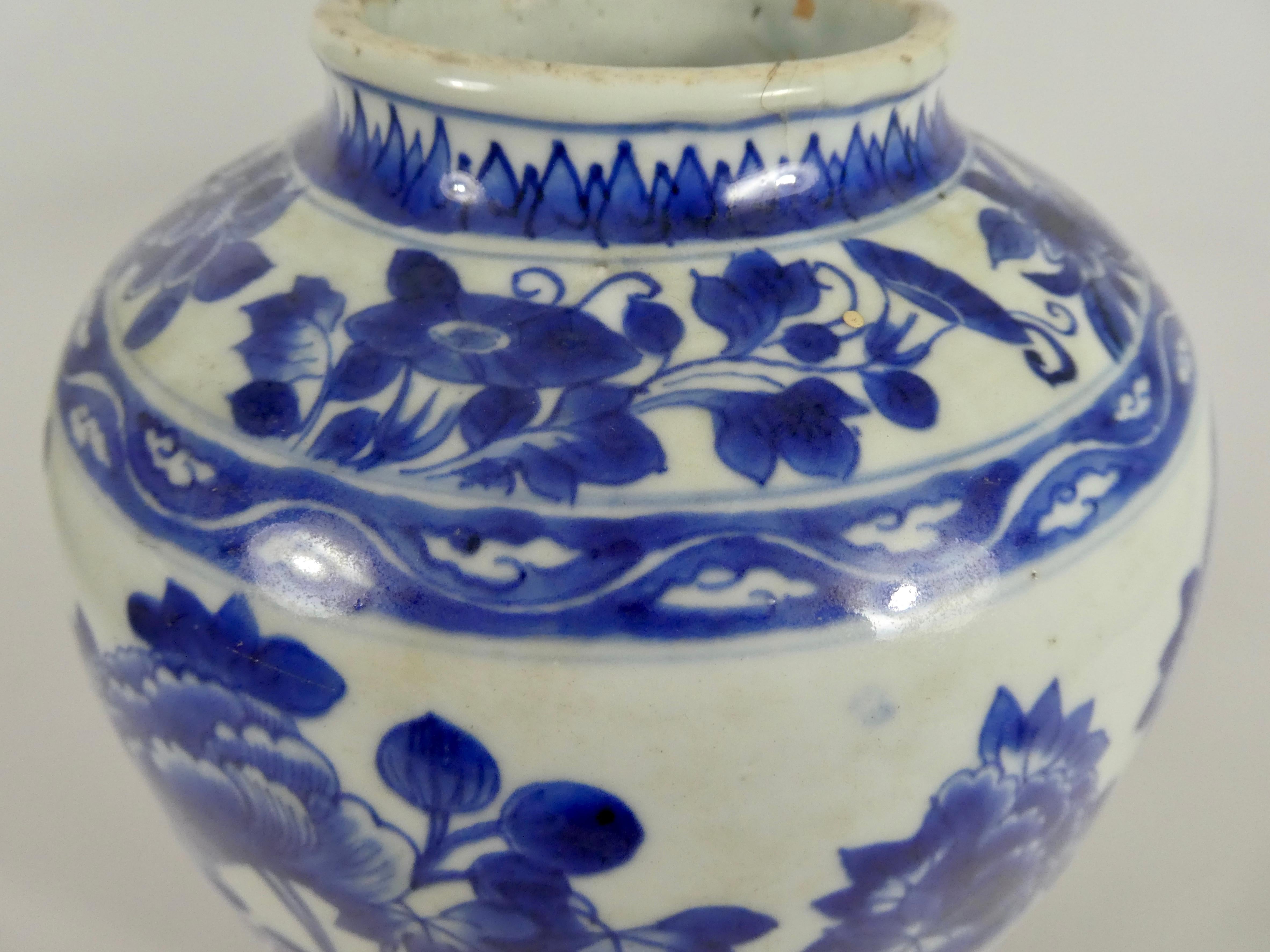 Chinese Transitional Blue and White Jar, Shunzhi Period 4