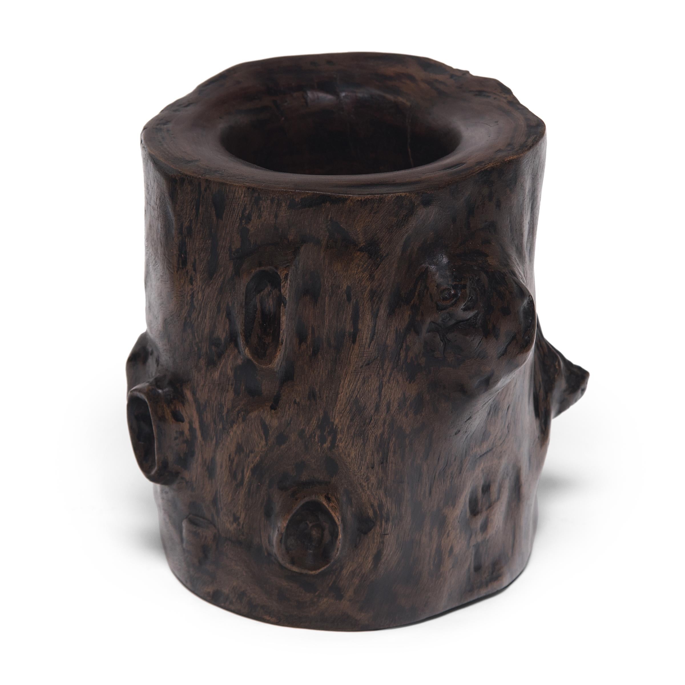 Qing Chinese Tree Trunk Brush Pot, circa 1850