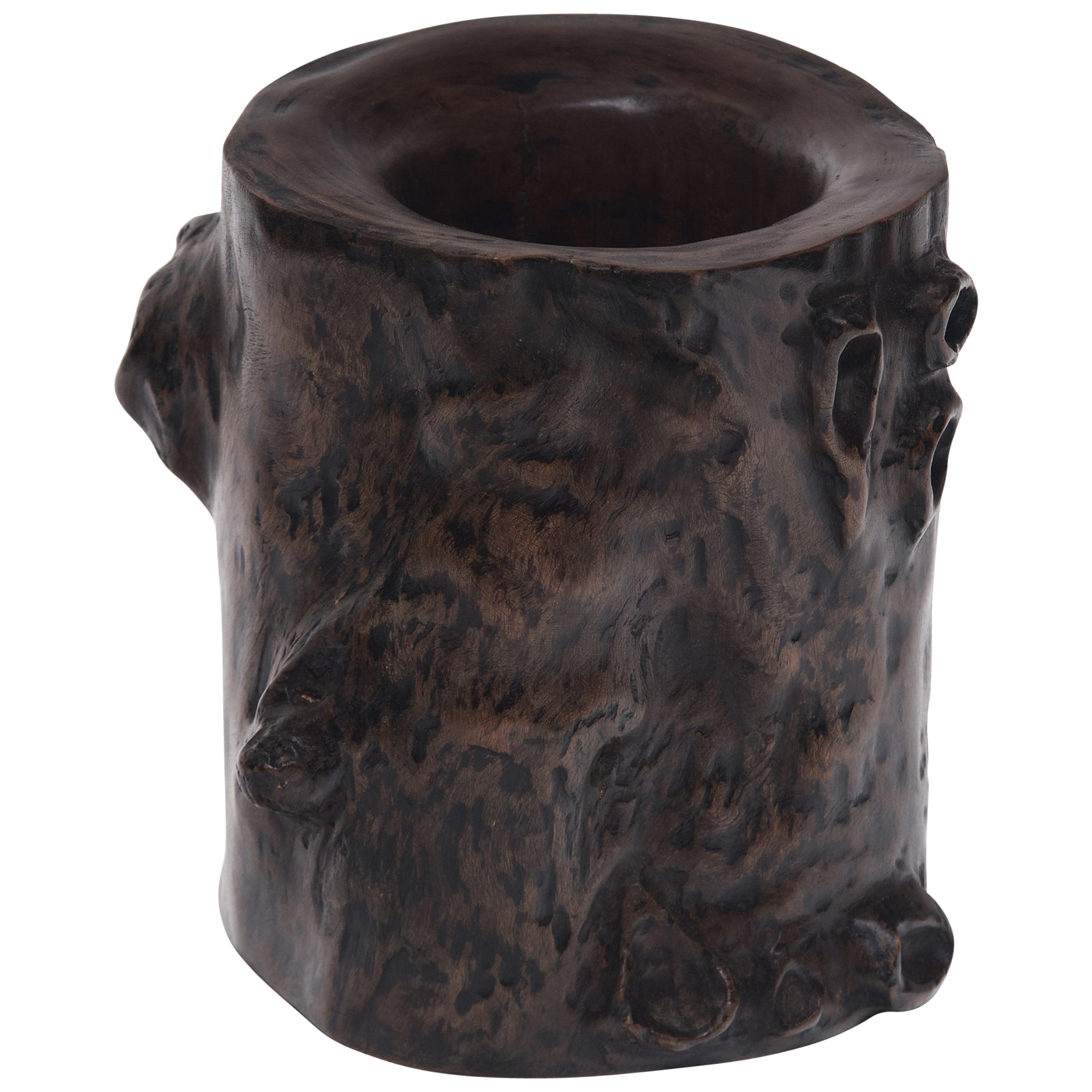 Chinese Tree Trunk Brush Pot, circa 1850