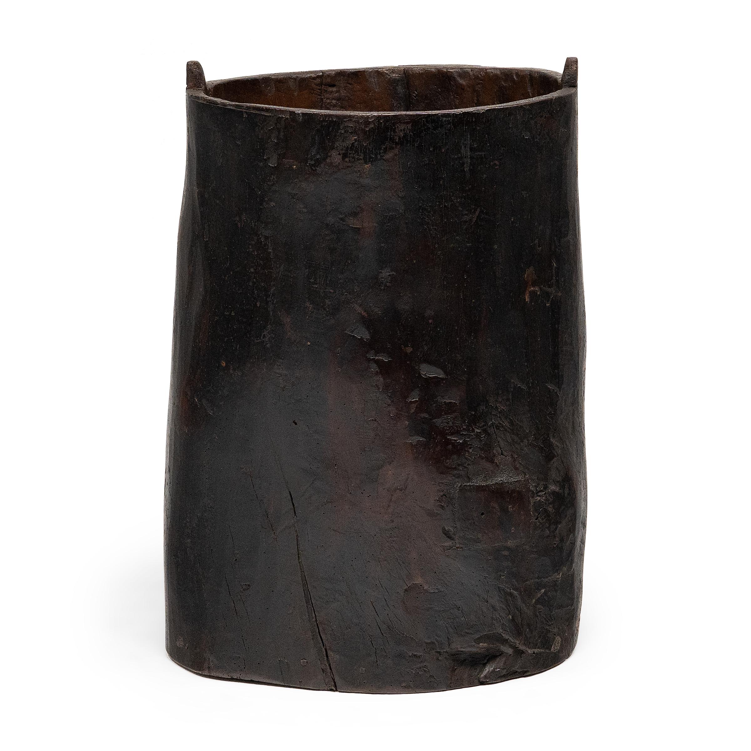 Rustic Chinese Tree Trunk Container, c. 1850