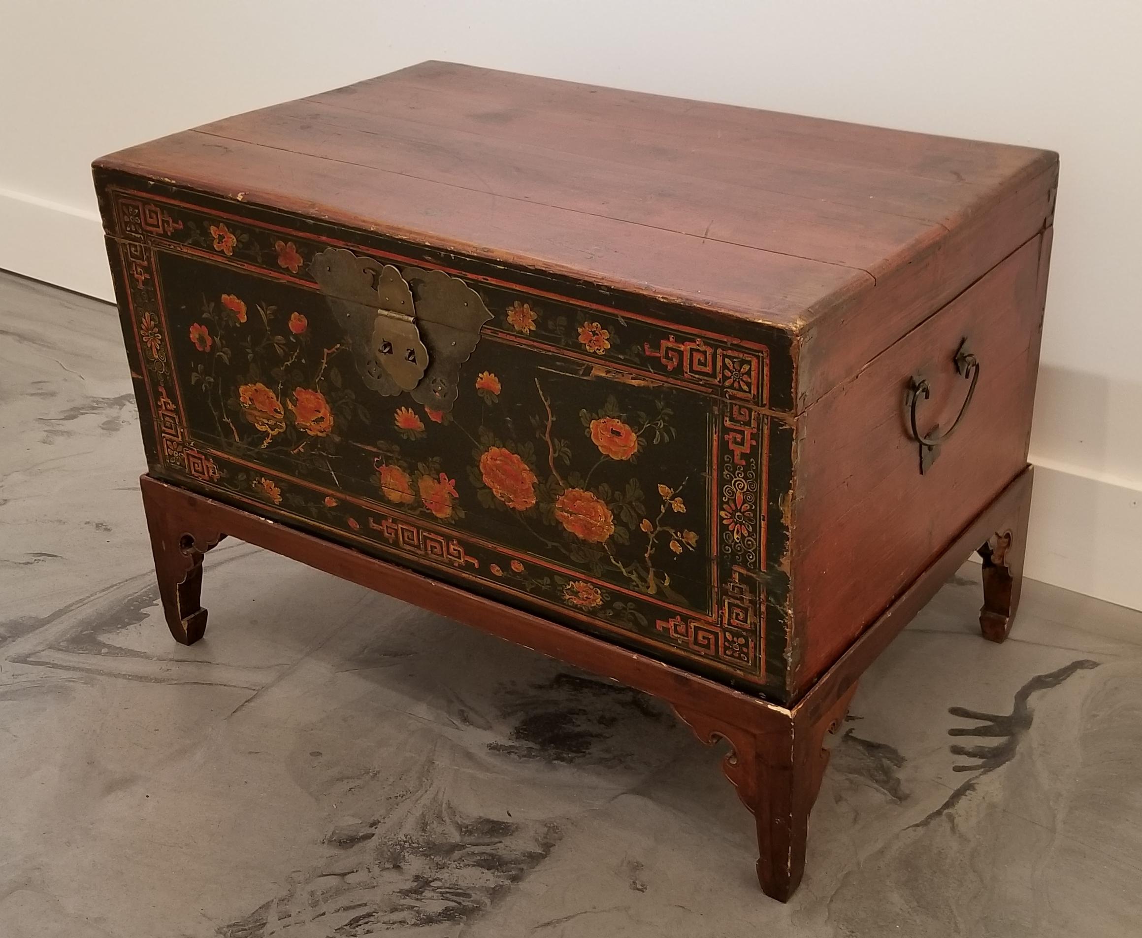 20th Century Chinese Trunk on Stand