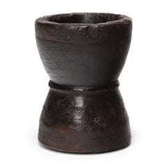 Mortaio cinese in legno tornito, 1900 ca.