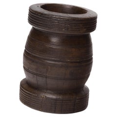 Chinese Turned Wooden Mortar, c. 1900