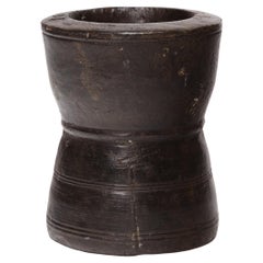 Chinese Turned Wooden Mortar, c. 1900