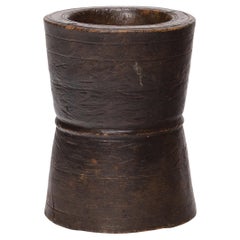 Chinese Turned Wooden Mortar, c. 1900