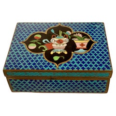 Chinese Turquoise Cloisonne Trinket Box, Republic Period, c 1920, China