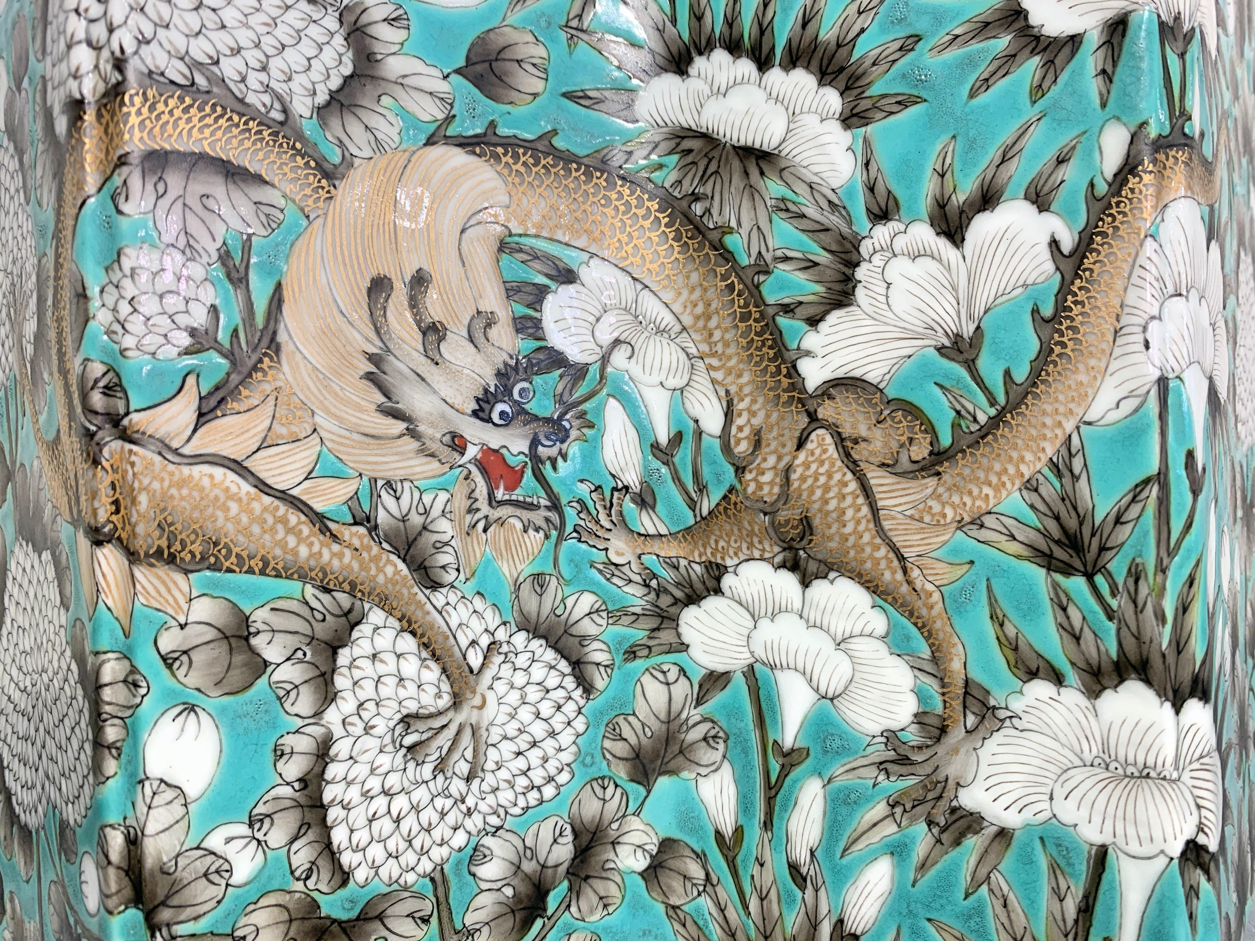 Porcelain Chinese Turquoise Dayazhai Style Double Lozenge Jardiniere, Mid-20th Century For Sale