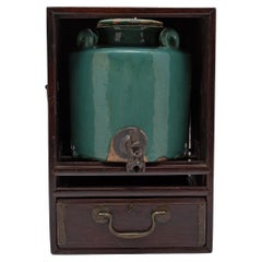 Chinese Turquoise Glazed Dispensing Vessel, c. 1900
