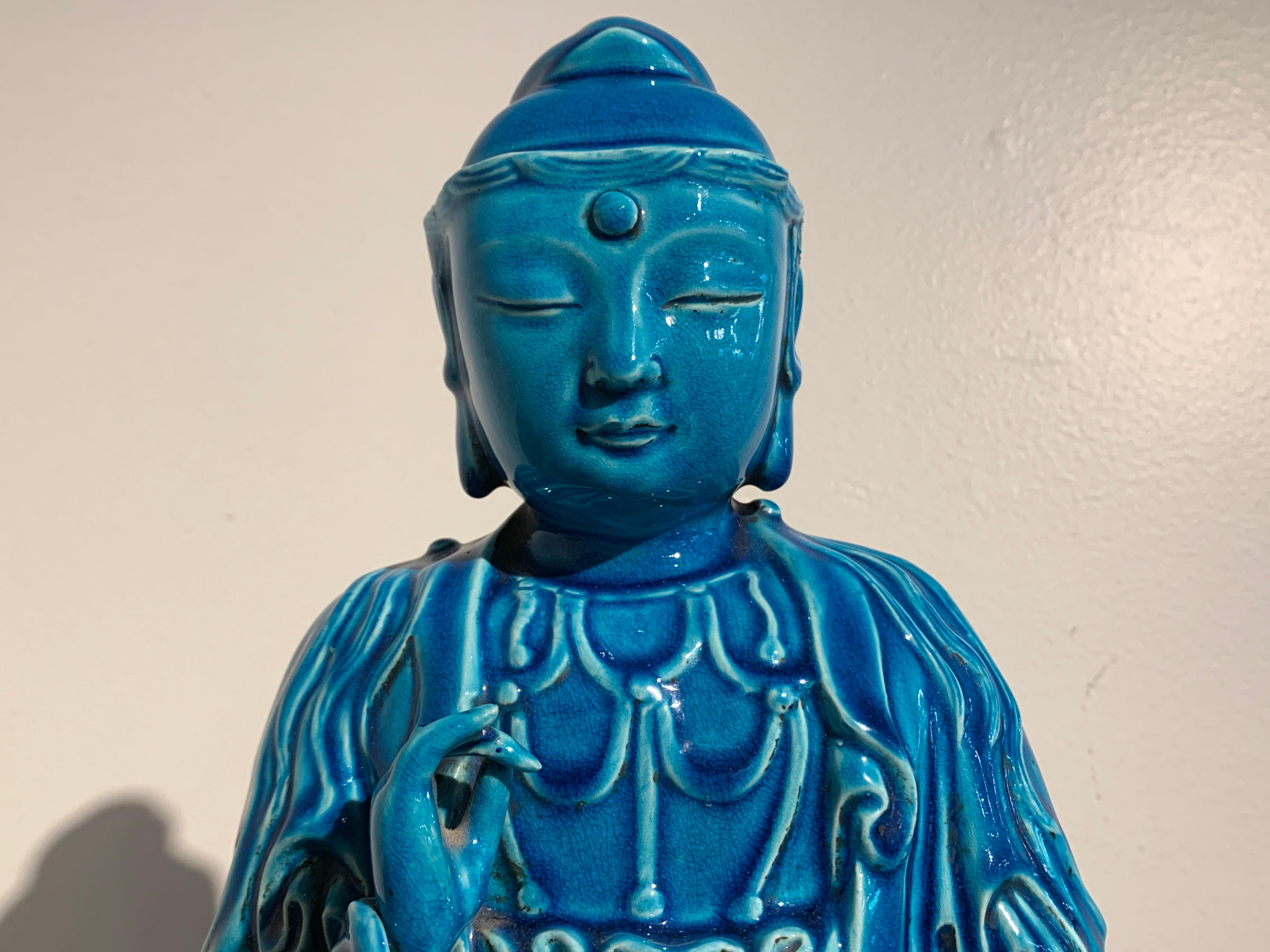 Chinese Turquoise Glazed Guanyin, Late Qing Dynasty, circa 1900, China 5