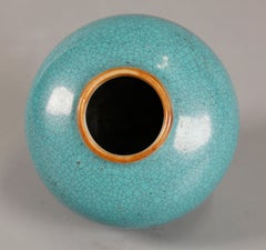 Chinese turquoise glazed porcelain water pot, 19th c.