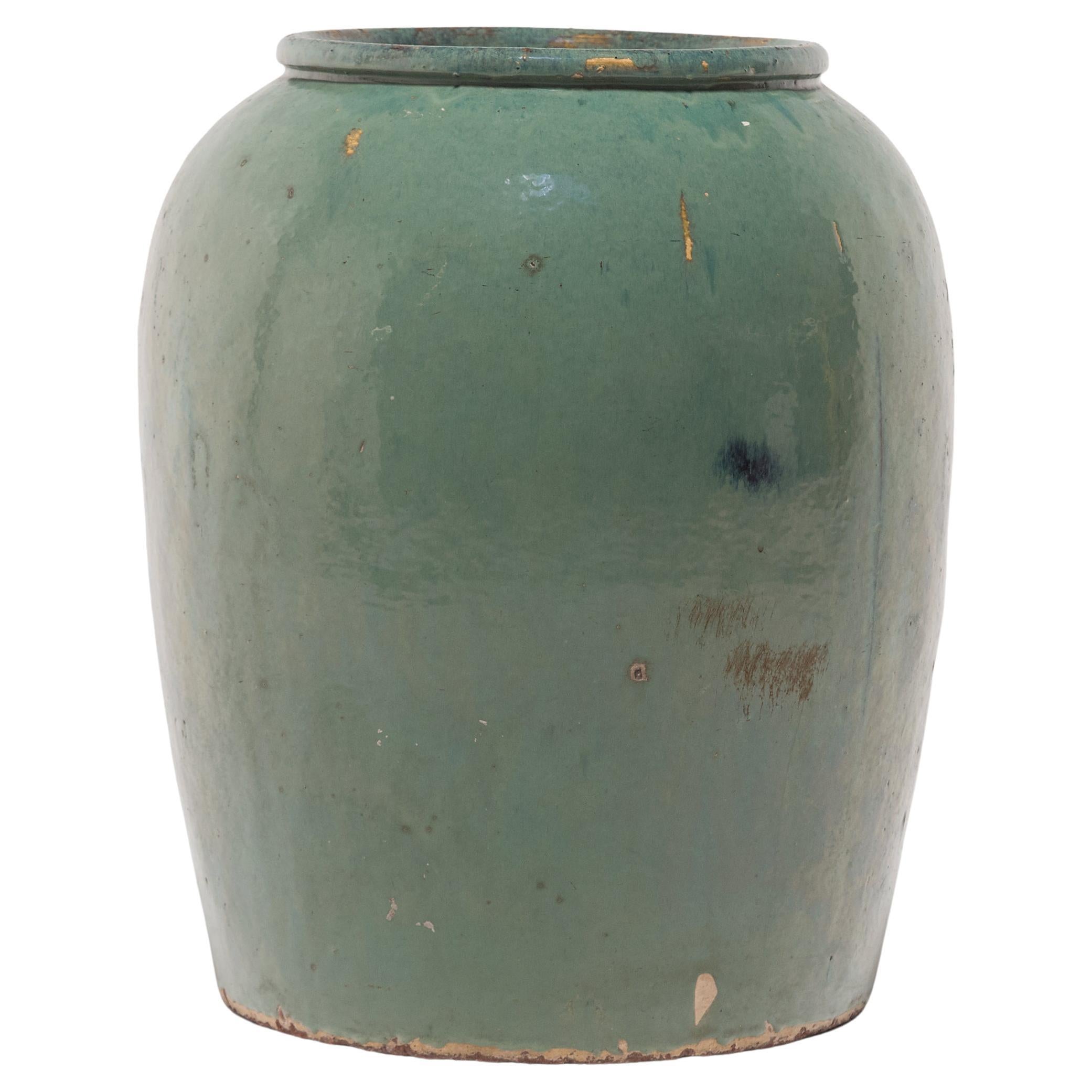 Chinese Celadon Pickling Jar, c. 1900