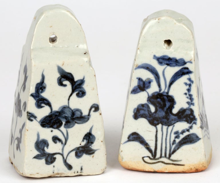 Chinese Two Blue & White Porcelain Glazed Yuan-Style Weights For Sale 4