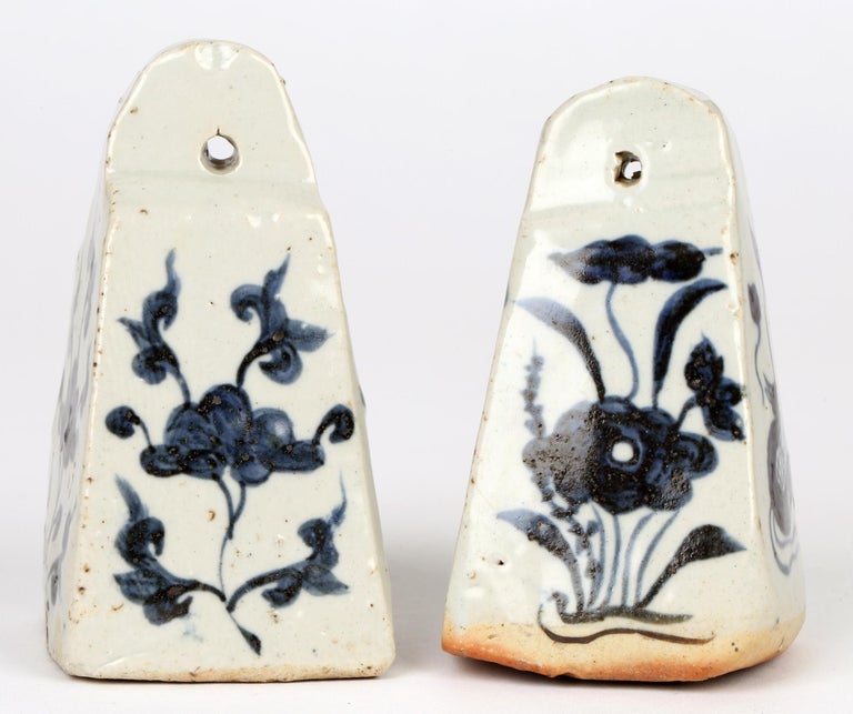 Chinese Two Blue & White Porcelain Glazed Yuan-Style Weights For Sale 8