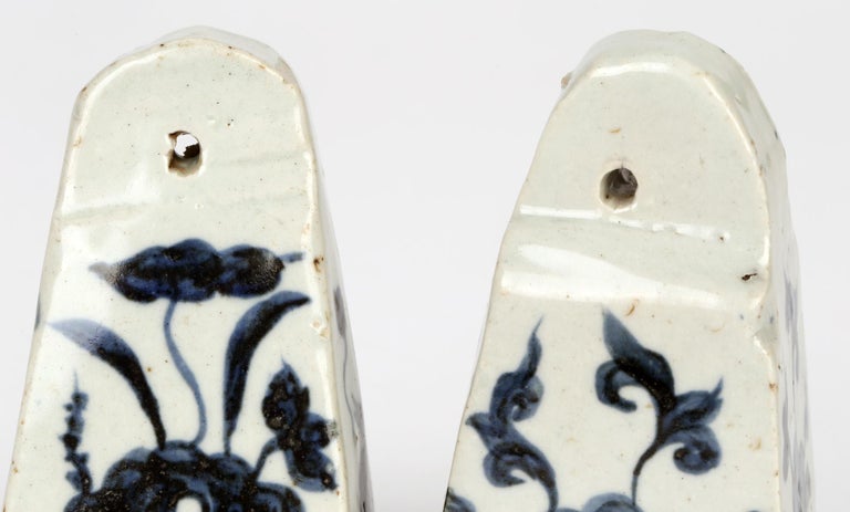Chinese Two Blue & White Porcelain Glazed Yuan-Style Weights For Sale 9