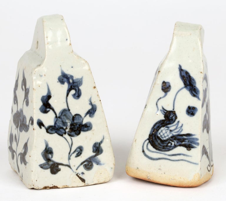Chinese Two Blue & White Porcelain Glazed Yuan-Style Weights For Sale 10