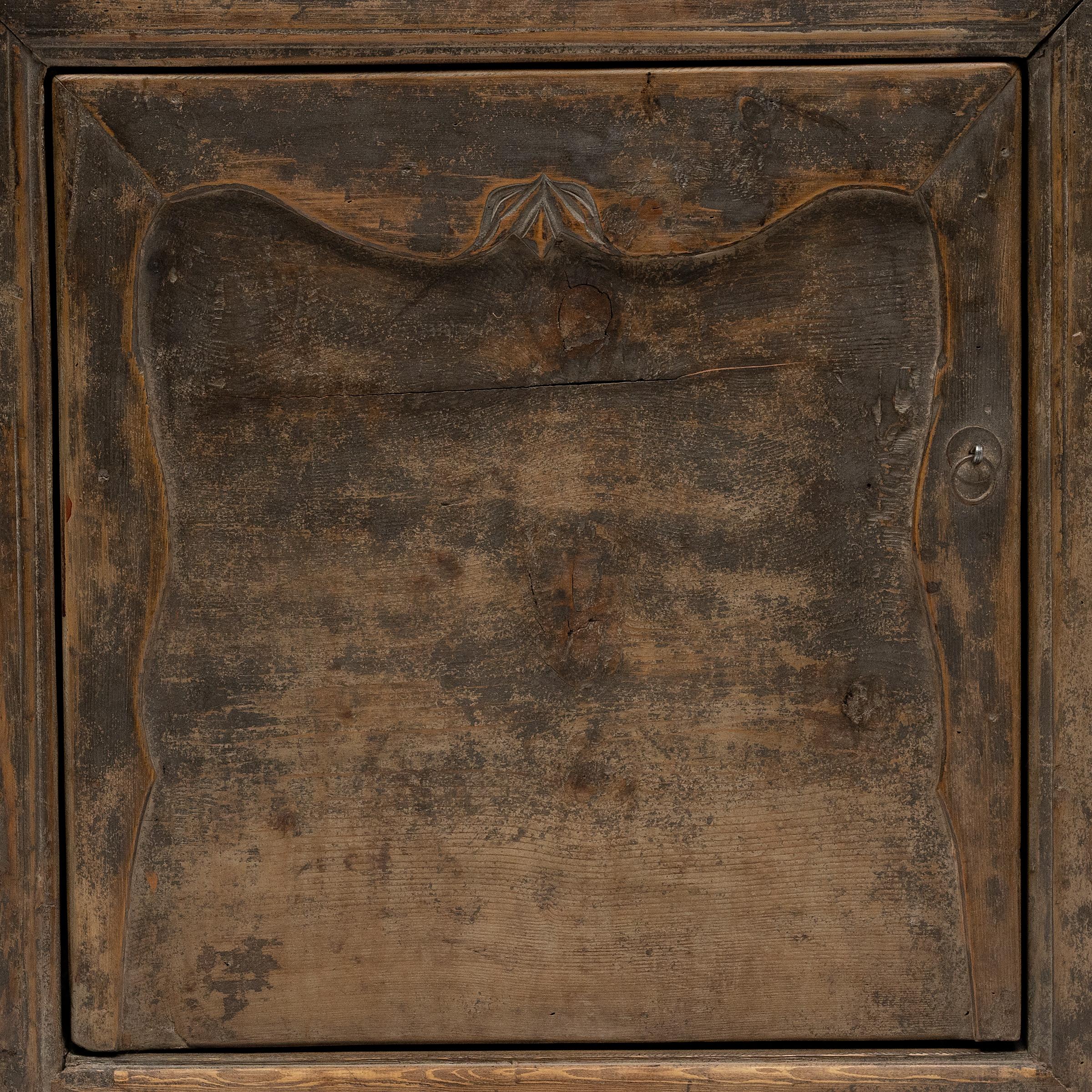 Pine Chinese Two Door Keeper's Coffer, c. 1900 For Sale