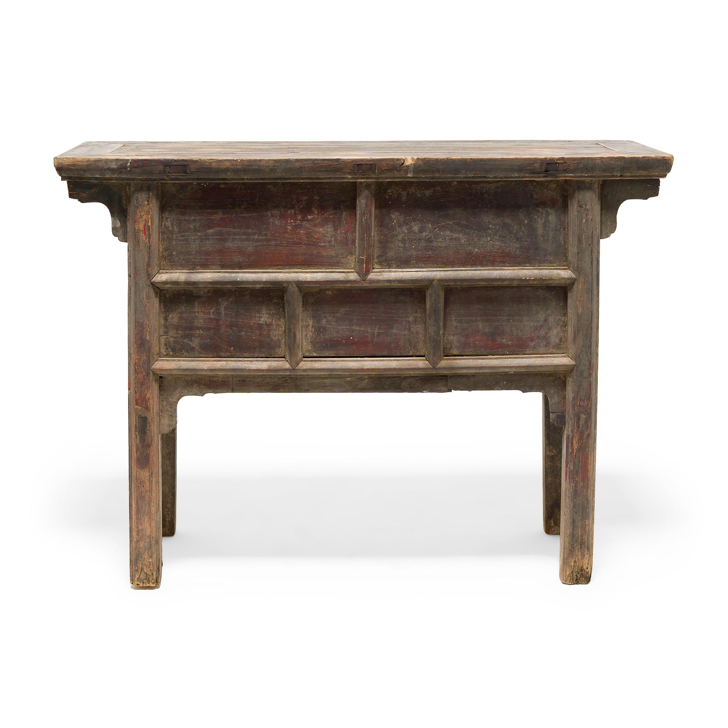Rustic Chinese Two Drawer Offering Table, c. 1800