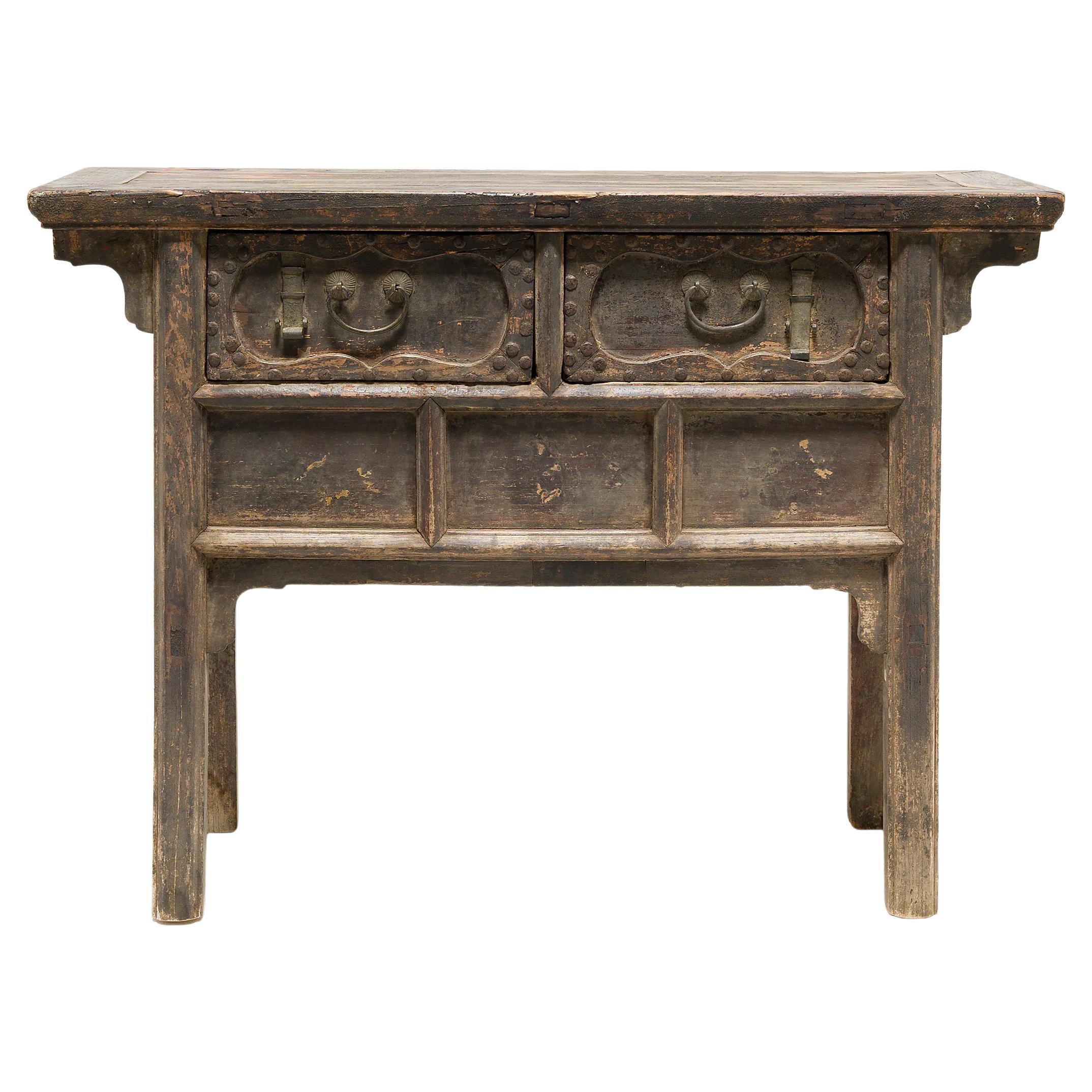 Chinese Two Drawer Offering Table, c. 1800