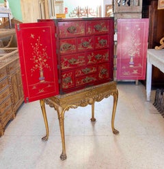 Chinese Two-Pieces Furniture with Table and Cupboard with Doors and Drawers