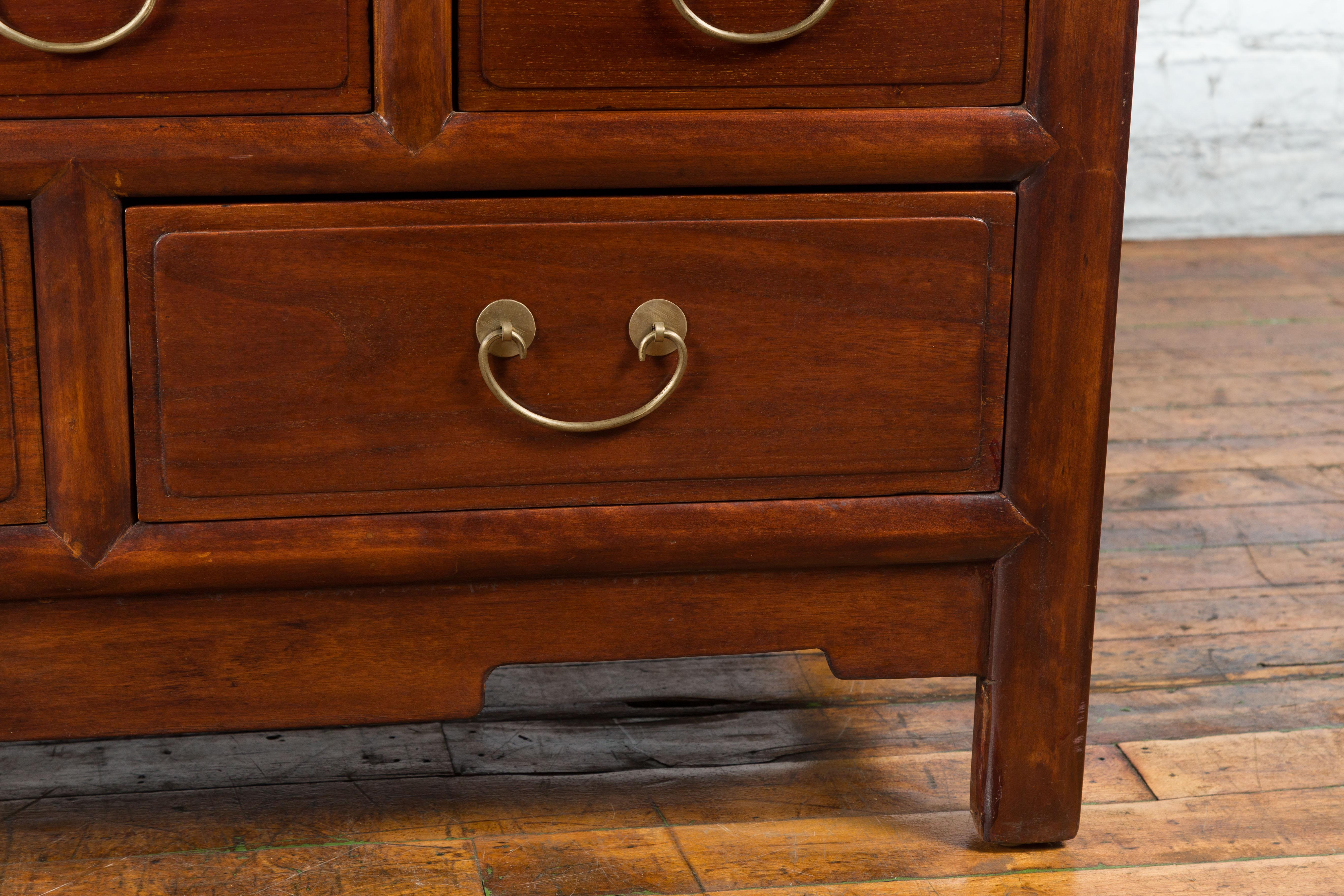 Chinese Two-Toned Cabinet with Doors and Five Drawers from the 20th Century For Sale 7