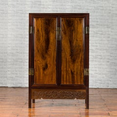 Chinese Two-Toned Early 20th Century Cabinet with Carved Apron and Inner Drawers