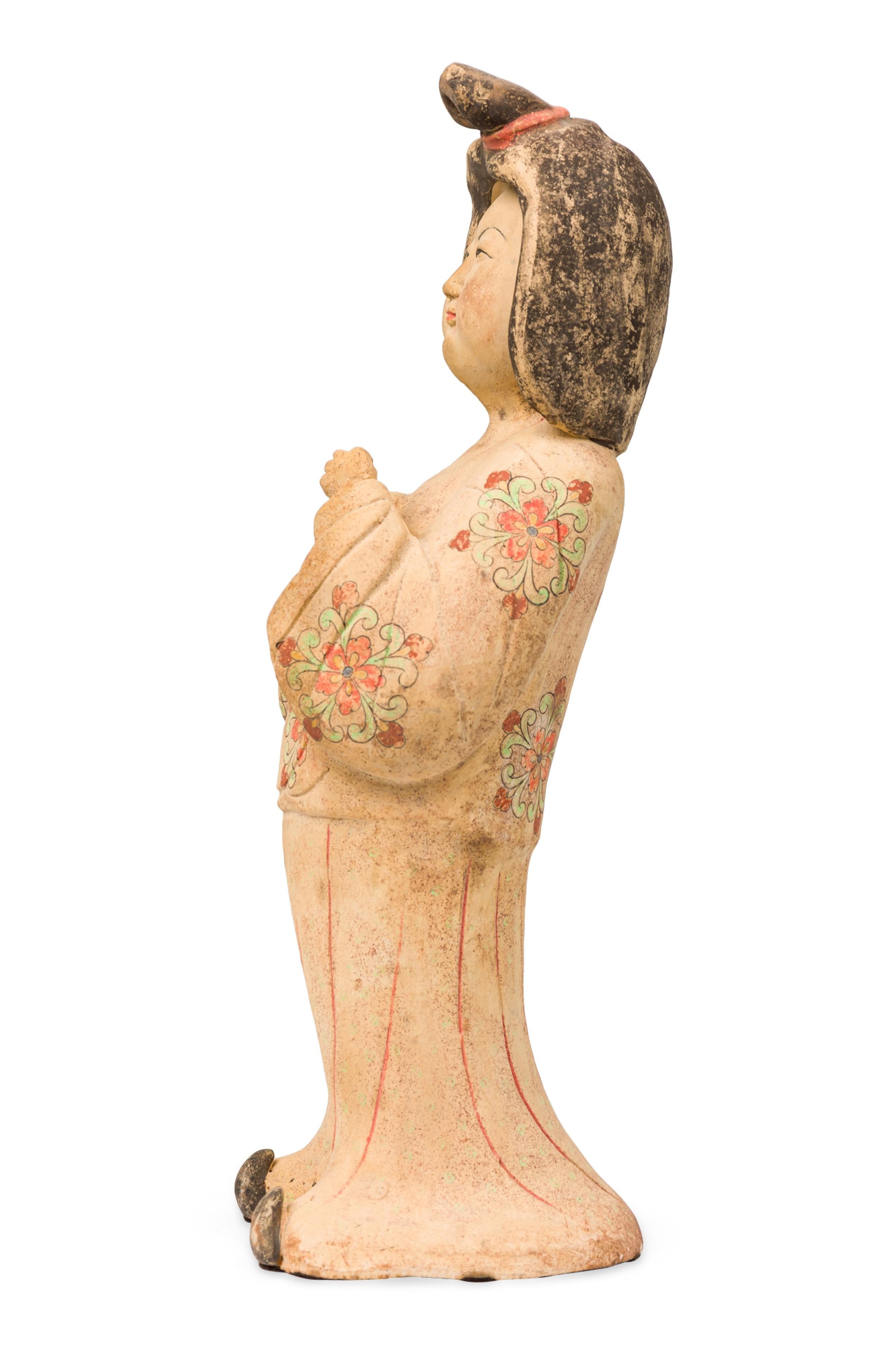 Chinese Unglazed Ceramic Kwanyin Figure For Sale 9