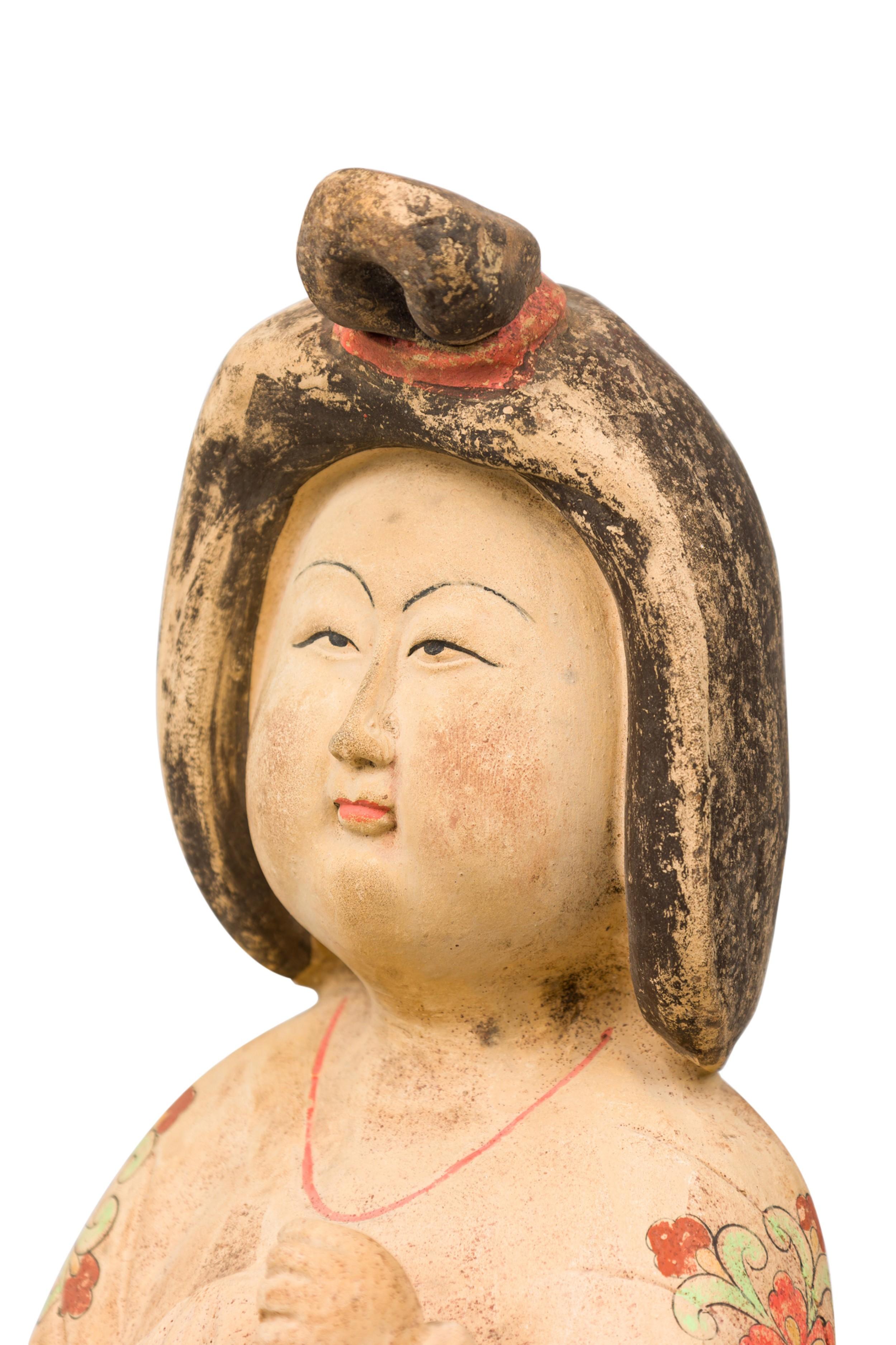 Chinese Unglazed Ceramic Kwanyin Figure For Sale 2