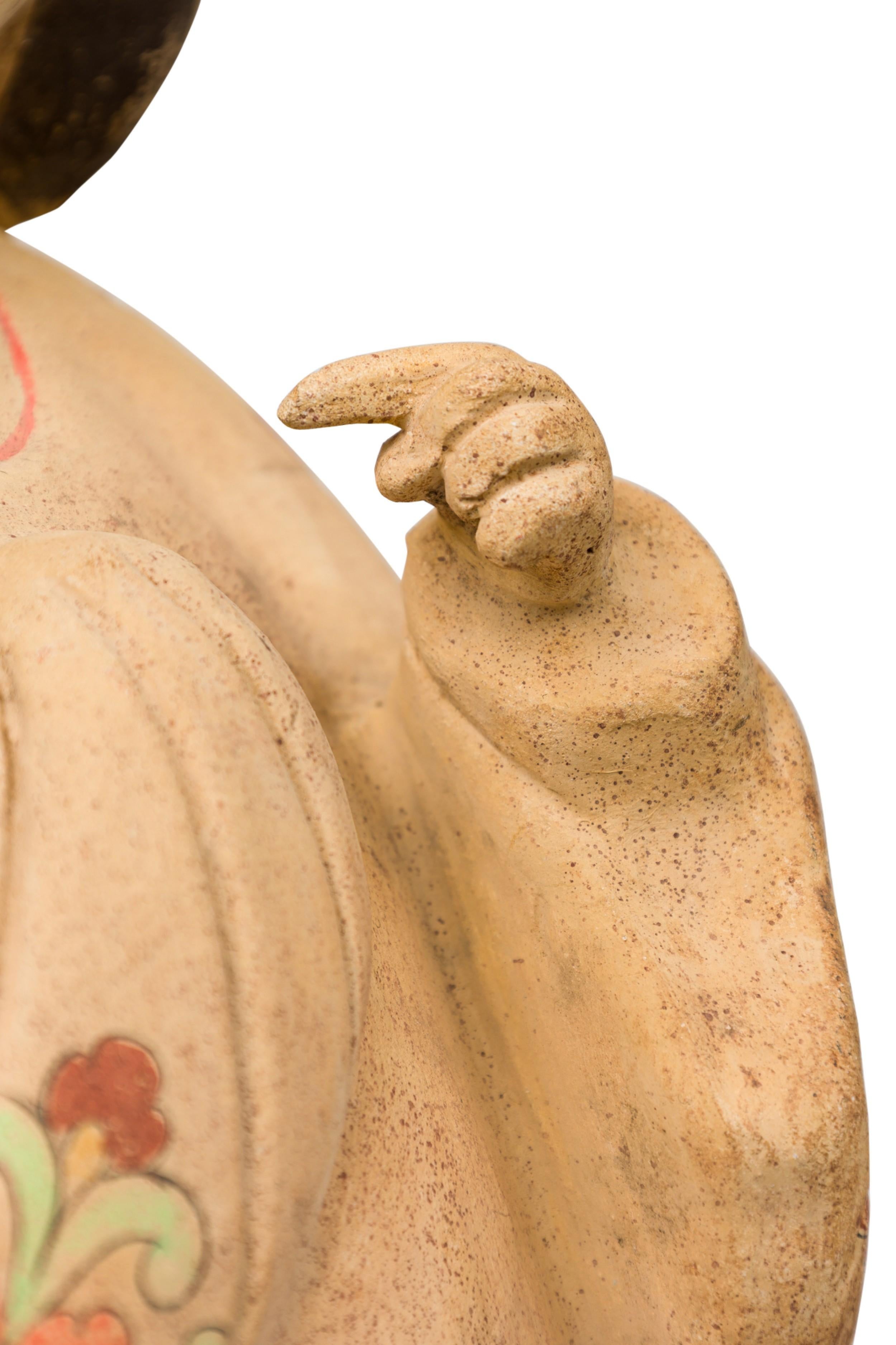 Chinese Unglazed Ceramic Kwanyin Figure For Sale 4