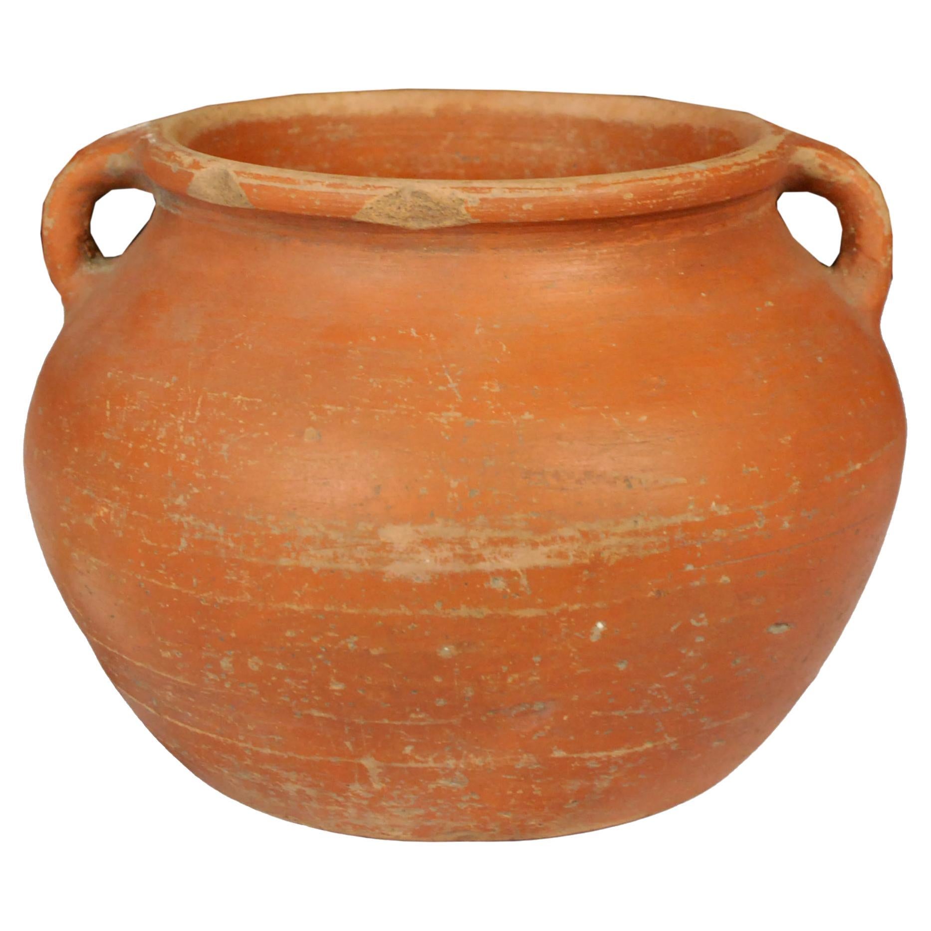 Vaso da riso cinese in terracotta non smaltata, 1900 ca.