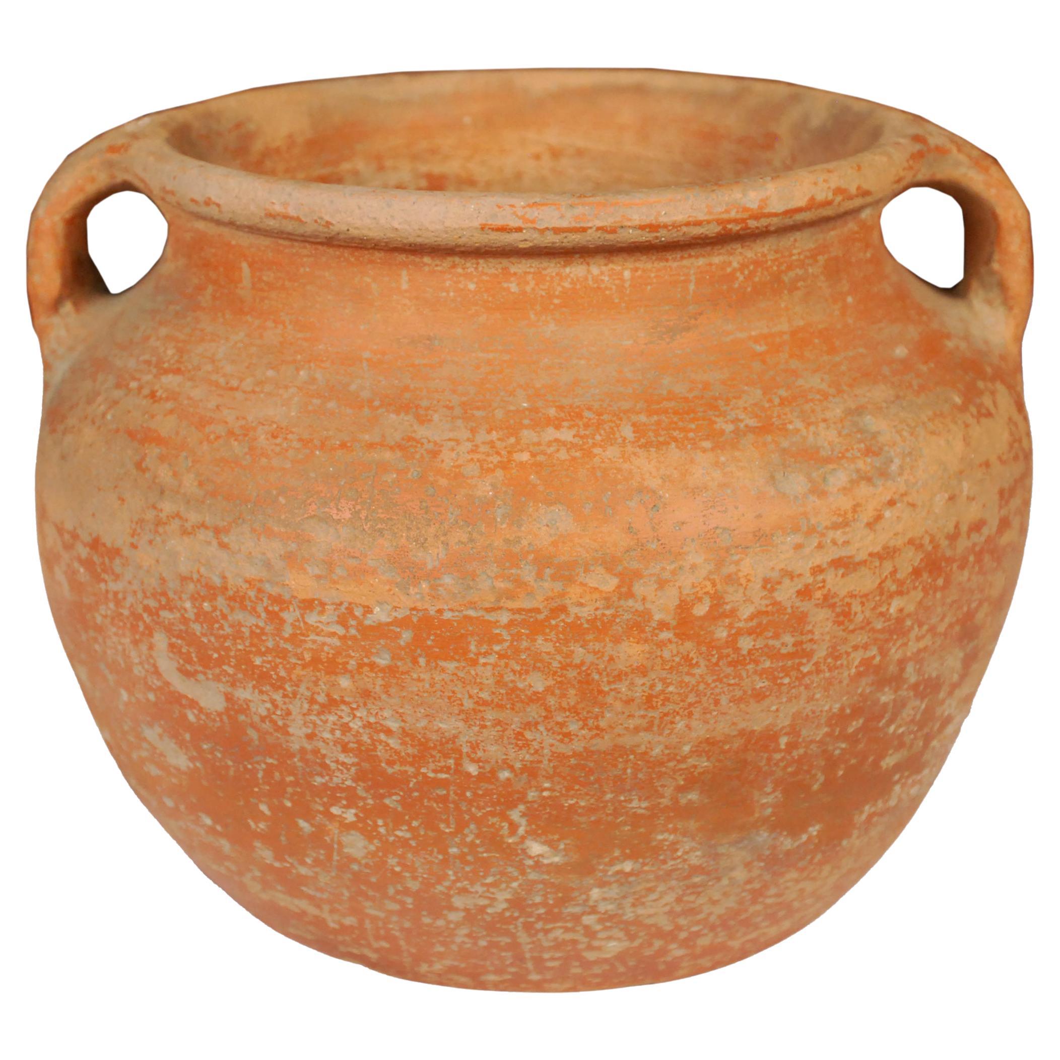 Chinese Unglazed Terracotta Rice Jar, C. 1900 For Sale