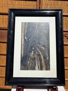 Chinese Unique Black And White Cascading Mountain Marble Stone "Painting"