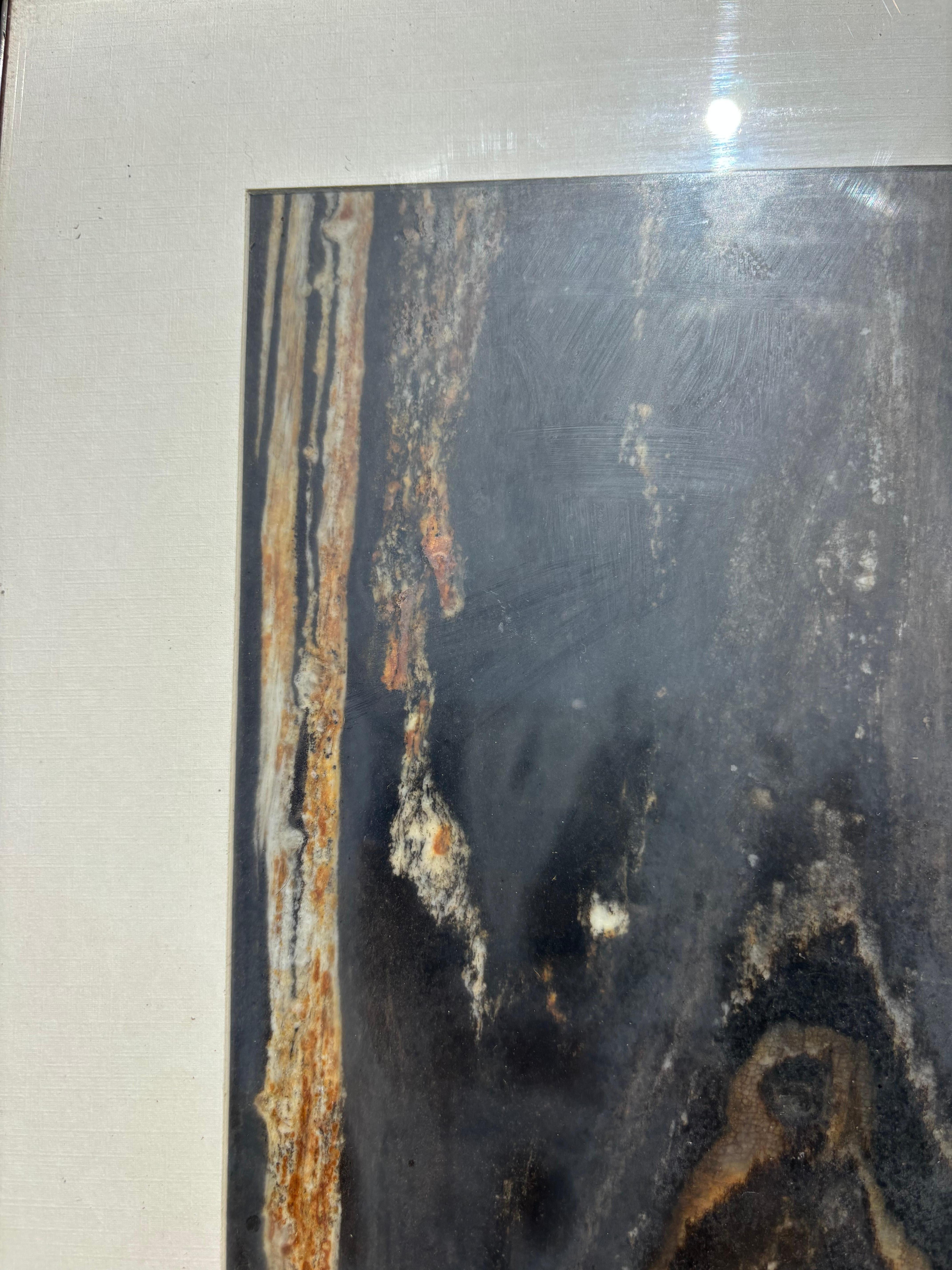 20th Century Chinese Unique Black And White Cascading Mountain Marble Stone 