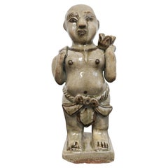 Figure inhabituelle en poterie chinoise de style dynastie Song Cizhou, 18e siècle